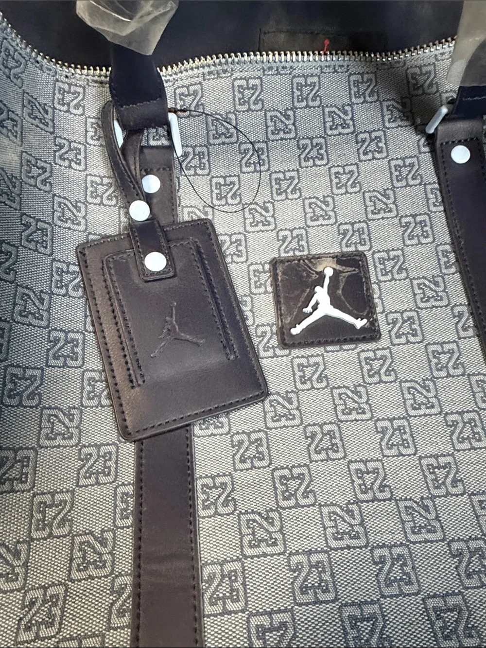 Jordan Grey Monogram Travel Duffel Bag